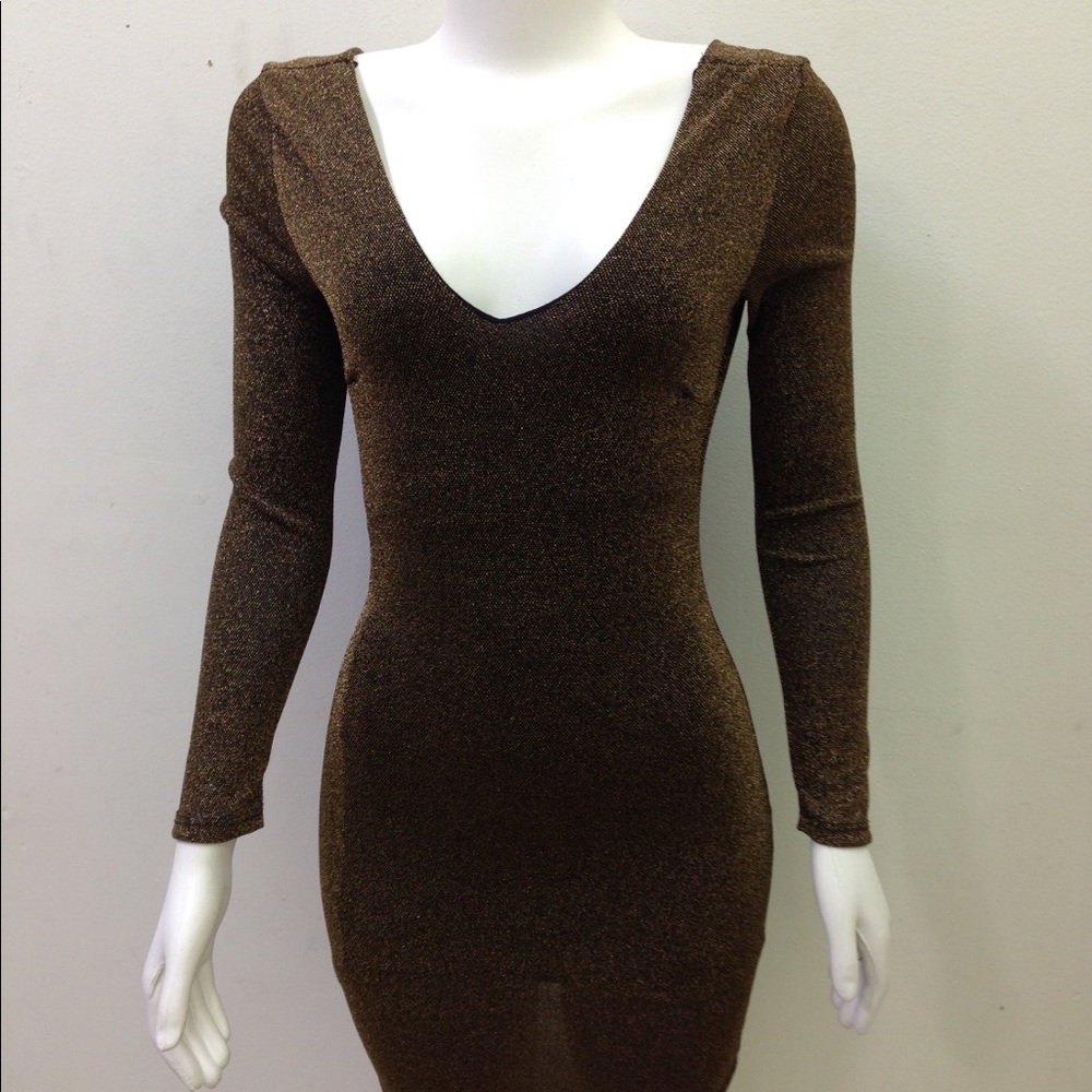 Gold shimmer stretch dress size large